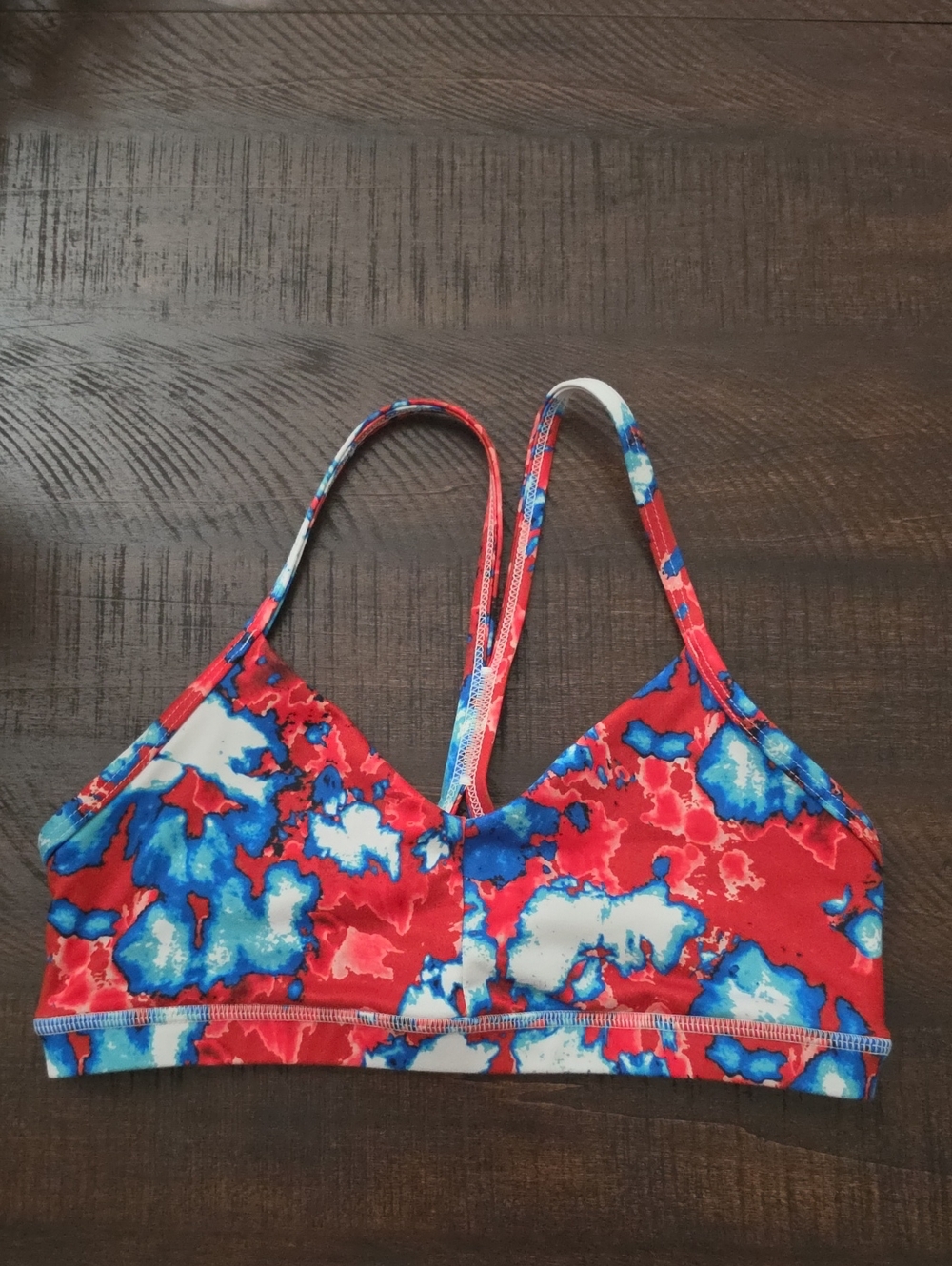 Fleo Red and Blue Sports Bra